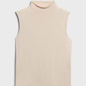 Threadsoft Mock-Neck Tank Banana republic top beige small turtleneck